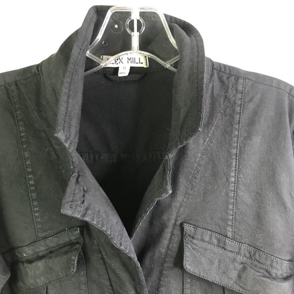 Alex Mill Jumpsuit Womens S Black Long Sleeve Romper Button Down Stretch Pockets - Picture 4 of 13